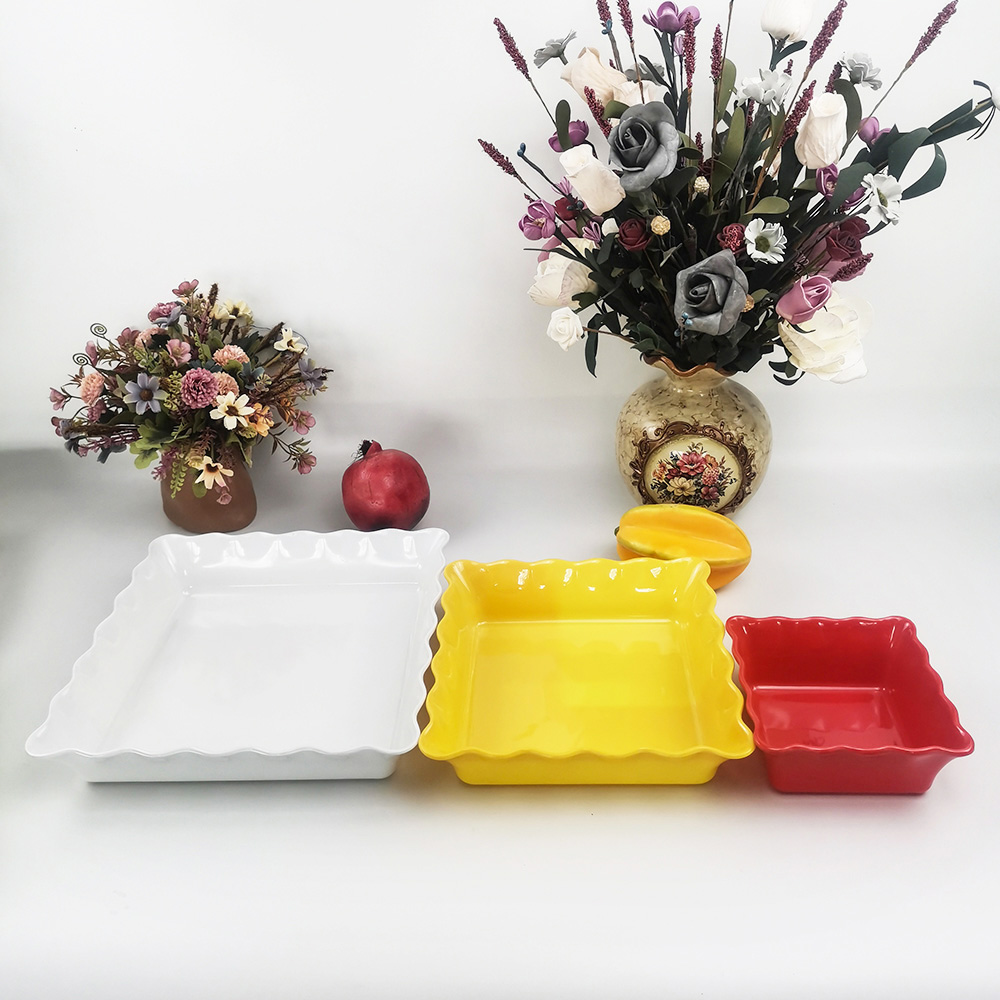 Insalatiera di frutta ondulata quadrata da cucina dal design unico