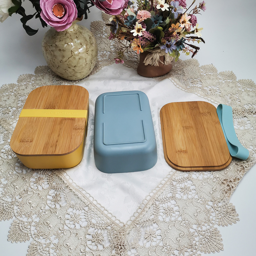 Contenitore per alimenti portatile da ufficio con fascia in tessuto elasticizzato
