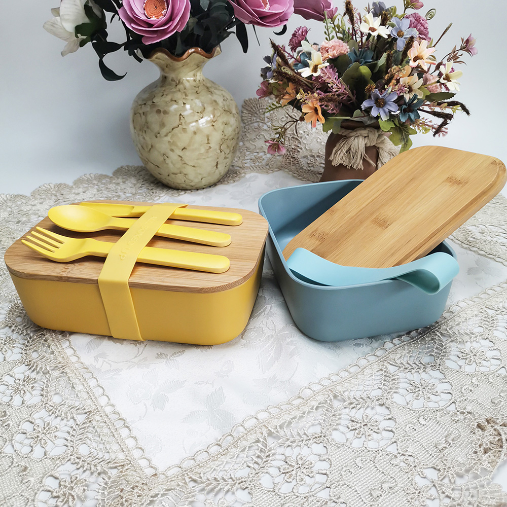 Contenitore per alimenti portatile da ufficio con fascia in tessuto elasticizzato