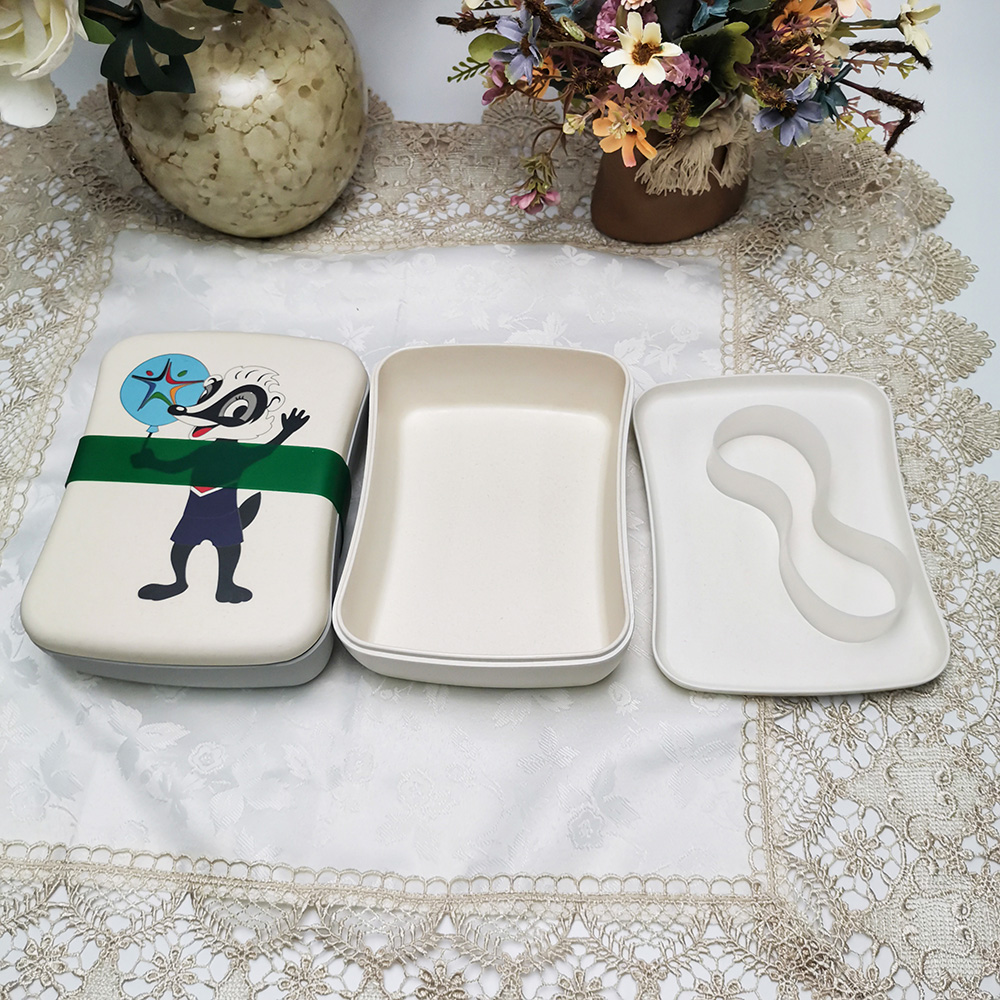 Pranzo al sacco ecologico di alta qualità per adulti con coperchio