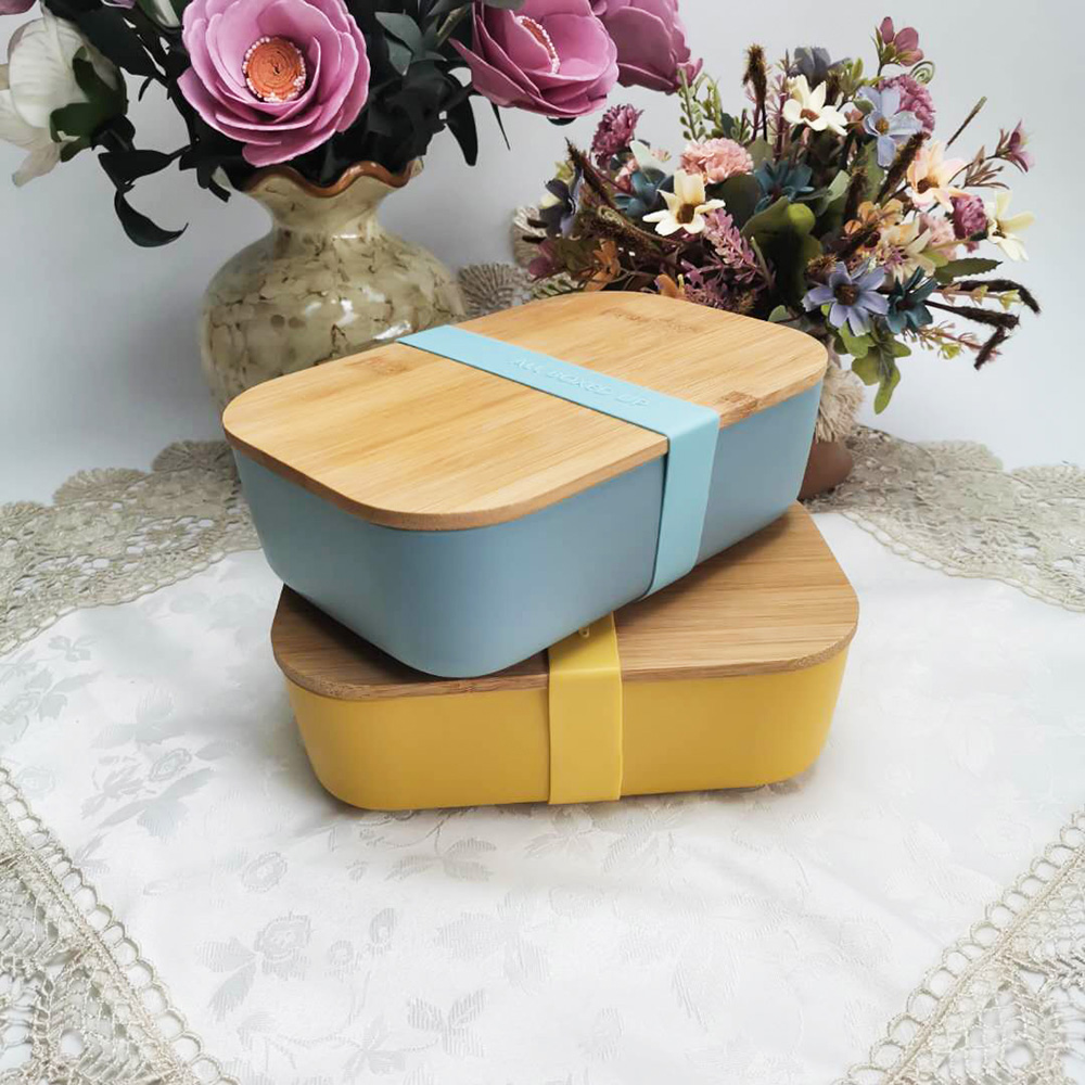 Contenitore per alimenti portatile da ufficio con fascia in tessuto elasticizzato