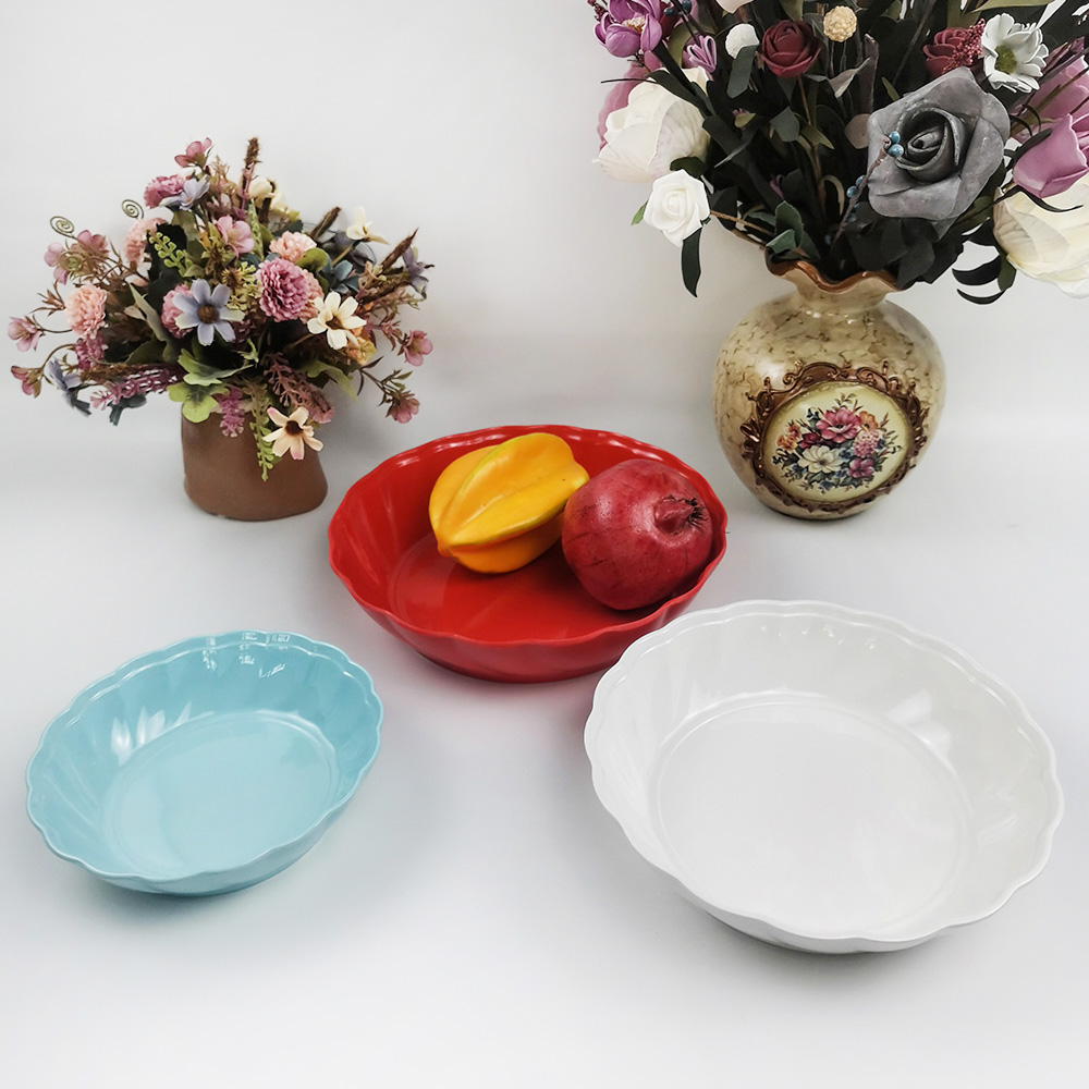 Ciotola di frutta per insalata rotonda in ceramica popolare in ceramica per hotel