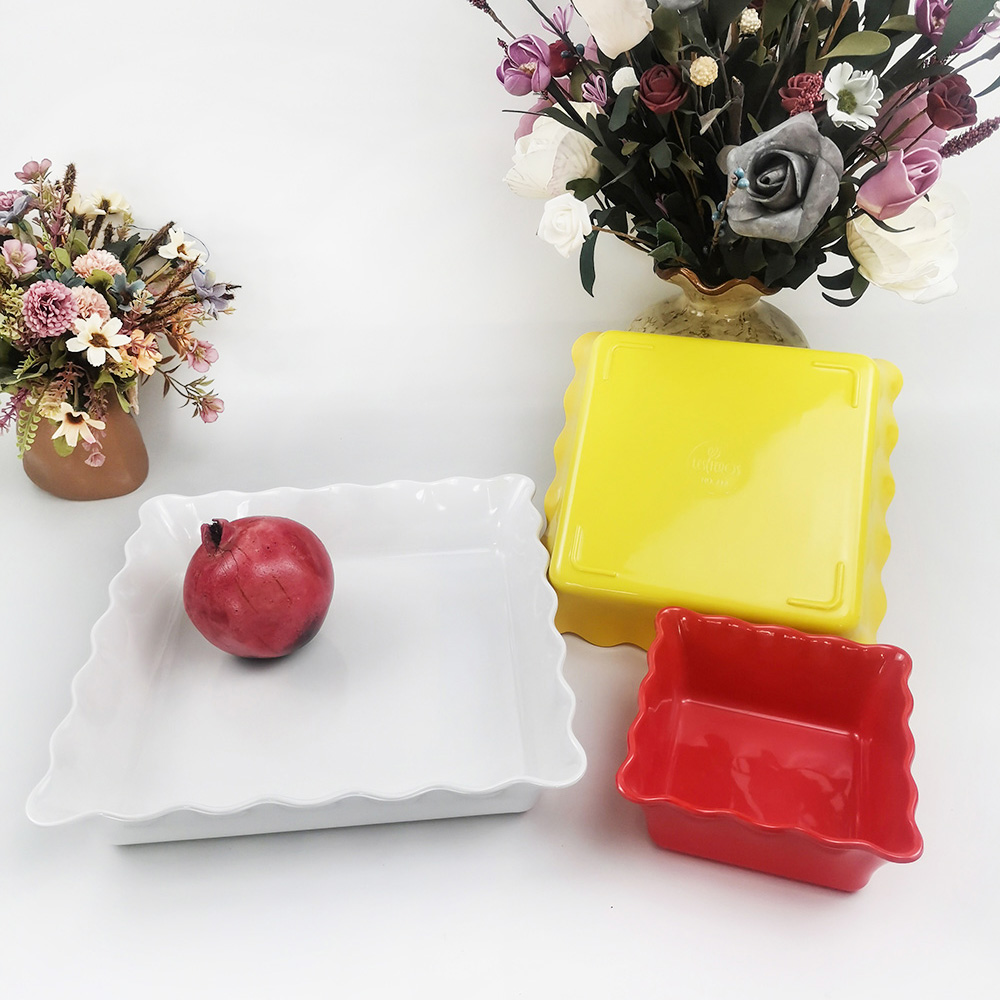 Insalatiera di frutta ondulata quadrata da cucina dal design unico