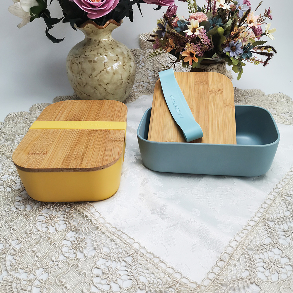 Contenitore per alimenti portatile da ufficio con fascia in tessuto elasticizzato