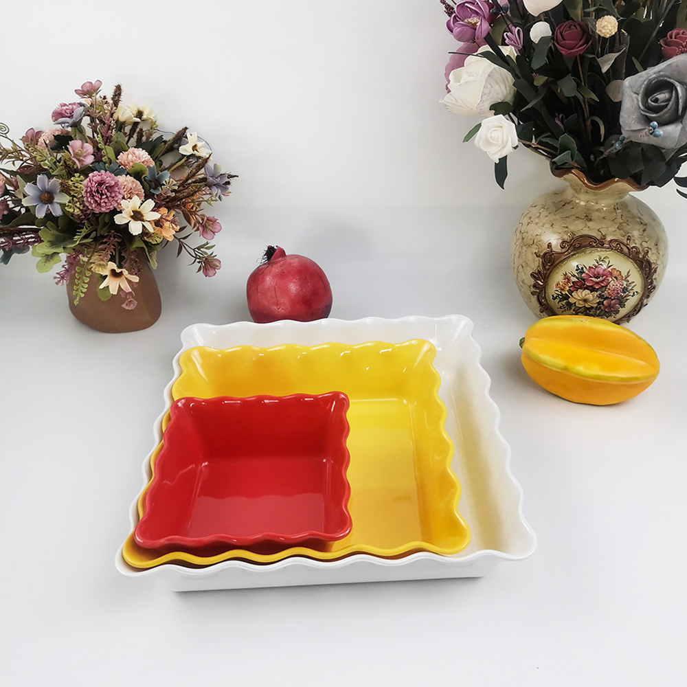Insalatiera di frutta ondulata quadrata da cucina dal design unico