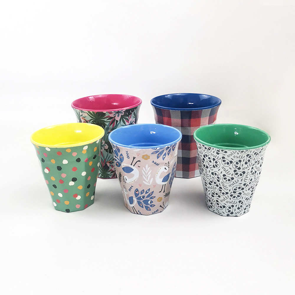 Tazza a nove angoli in melamina/fibra di bambù a buon mercato a prezzi di fabbrica